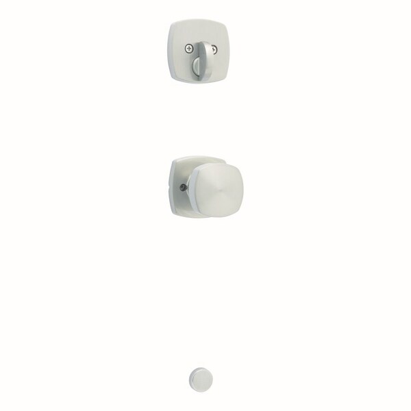 Kwikset Single Cylinder Interior Arroyo Knob with Midtown Rose Trim Satin Nickel Finish 971AYKMDT-15 - main